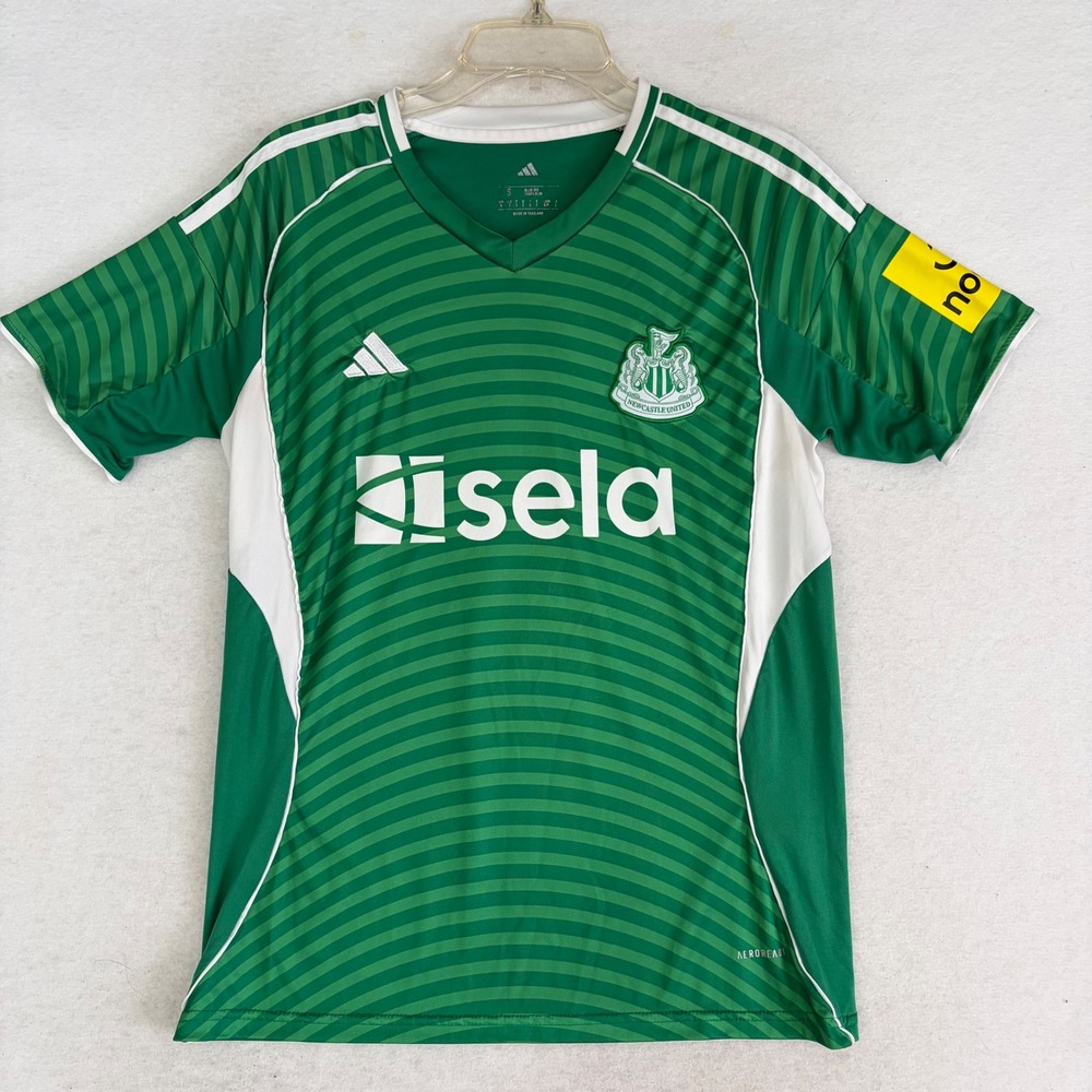 Adidas Newcastle United 2025/26 Away Jersey Men Small Sela Green Stripe 12